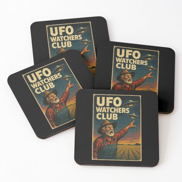 Item preview, UFO Watchers Club – Vintage Retro Alien Poster designed and sold by The Devil's Bargain.