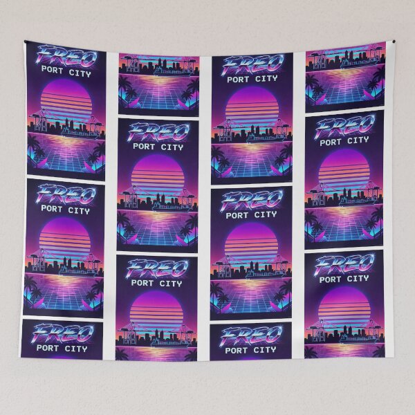 Item preview, Freo Port City - Fremantle 80s Synthwave Neon Art designed and sold by Digital Dreams Arts.