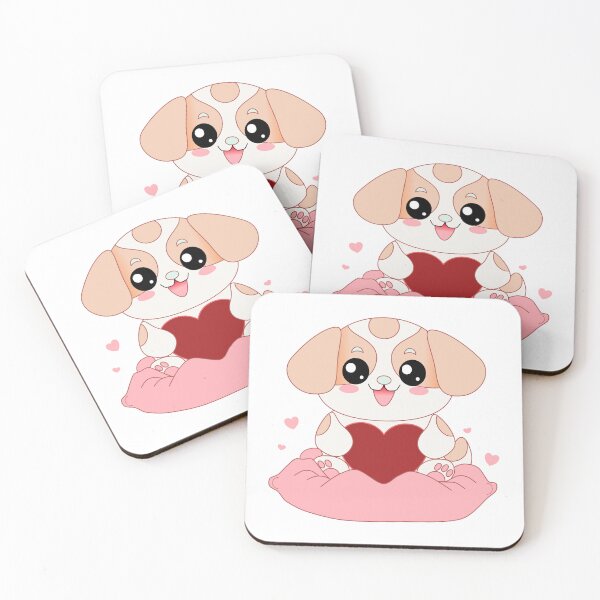 Item preview, Valentine Mallow fudge puppy designed and sold by Sonia Jones Art.