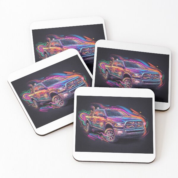 Item preview, Neon Graffiti Pickup Truck – Psychedelic Street Art Illustration designed and sold by JaaGo PopLab.