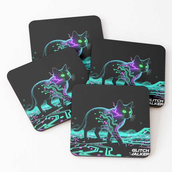 Item preview, Cyber Cat Neon Circuit Board Tech Pet designed and sold by Dariusz.K.