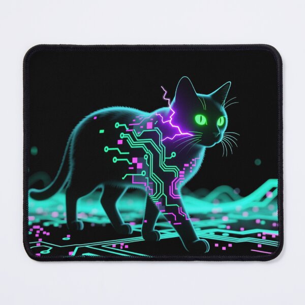 Item preview, Cyber Cat Neon Circuit Board Tech Pet designed and sold by Dariusz.K.