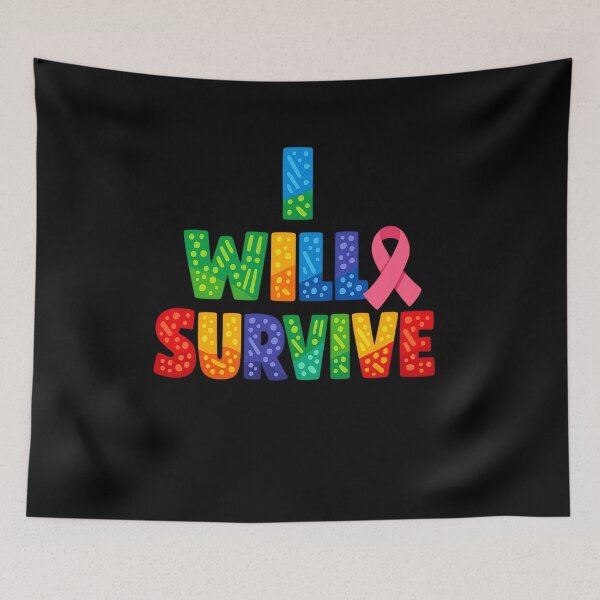 Item preview, I Will Survive – Colorful Breast Cancer Awareness Inspirational T-Shirt designed and sold by DailyDrivesct.