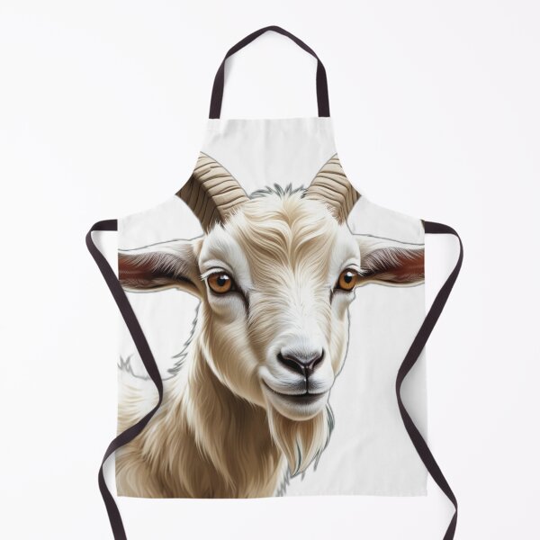 Item preview, Realistic White Goat Portrait designed and sold by MiniPrintMagic.