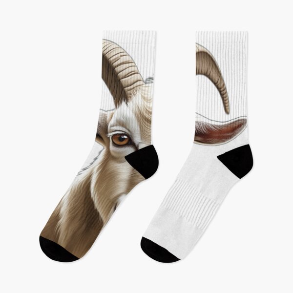 Item preview, Realistic White Goat Portrait designed and sold by MiniPrintMagic.