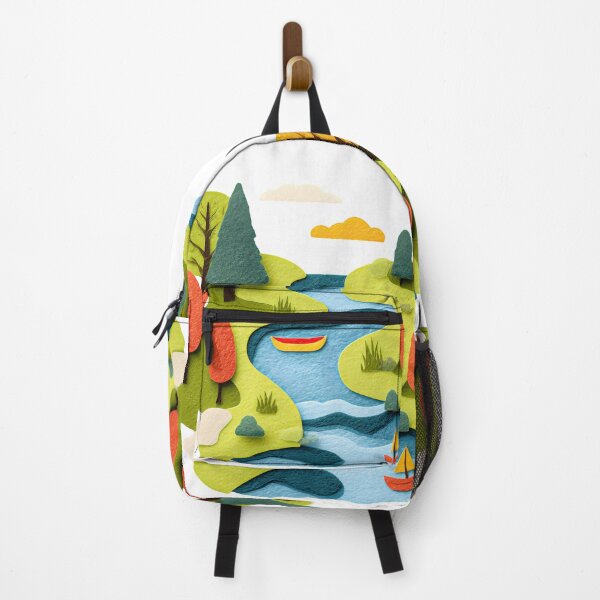 Item preview, Autumn Bridge Canal Reflection - Vibrant Red Maple Leaves and Rowing Boat Art designed and sold by DesignArtist.ia.