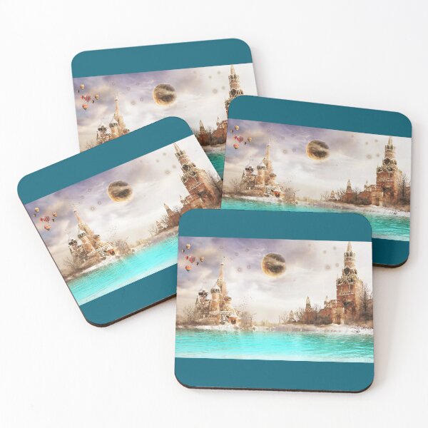 Item preview, Surreal Russian Dream: Dreamlike Moscow under the Moon and Magical Hot Air Balloons designed and sold by Design4AllThings.