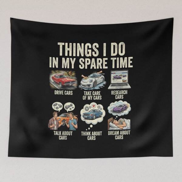 Item preview, Things I Do In My Spare Time Funny Car Lover Design designed and sold by Suzu Comena.