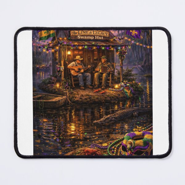 Item preview, Line & Legacy Swamp Hut Mardi Gras – Cajun Gator Bayou Festival Art designed and sold by lineandlegacy.