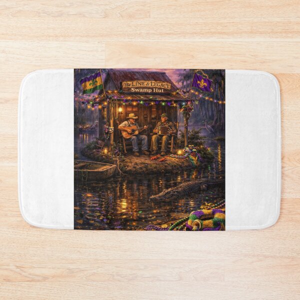 Item preview, Line & Legacy Swamp Hut Mardi Gras – Cajun Gator Bayou Festival Art designed and sold by lineandlegacy.