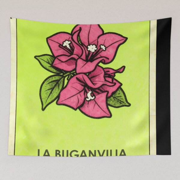 Item preview, Bougainvillea Pink Flower Mexican Loteria Card designed and sold by ConcienciaEco.