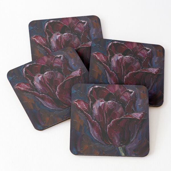 Item preview, Dark Majesty Tulip - Luxury Burgundy Impasto Art An Elegant & Dramatic Gift for Art Collectors and Dark Floral Lovers designed and sold by LoliDesignShop.