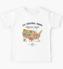 Nationalpark Karte Vintage T-Shirt - Alle 59 Nationalparks Geschenke T-Shirt Männer Frauen Kinder Kinder T-Shirt