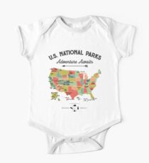 Nationalpark Karte Vintage T-Shirt - Alle 59 Nationalparks Geschenke T-Shirt Männer Frauen Kinder Kurzärmeliger Einteiler