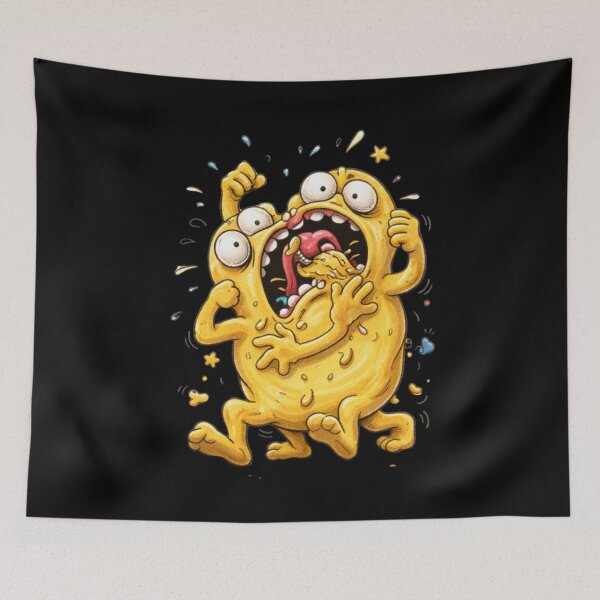 Item preview, Unhinged Yellow Monster Cartoon – Chaotic Ugly Character designed and sold by Ivy-Triggs.