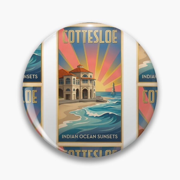 Item preview, Cottesloe Beach Indiana Tea House - Art Deco Sunset Art designed and sold by Digital Dreams Arts.