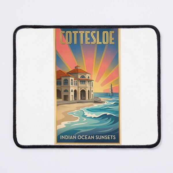 Item preview, Cottesloe Beach Indiana Tea House - Art Deco Sunset Art designed and sold by Digital Dreams Arts.