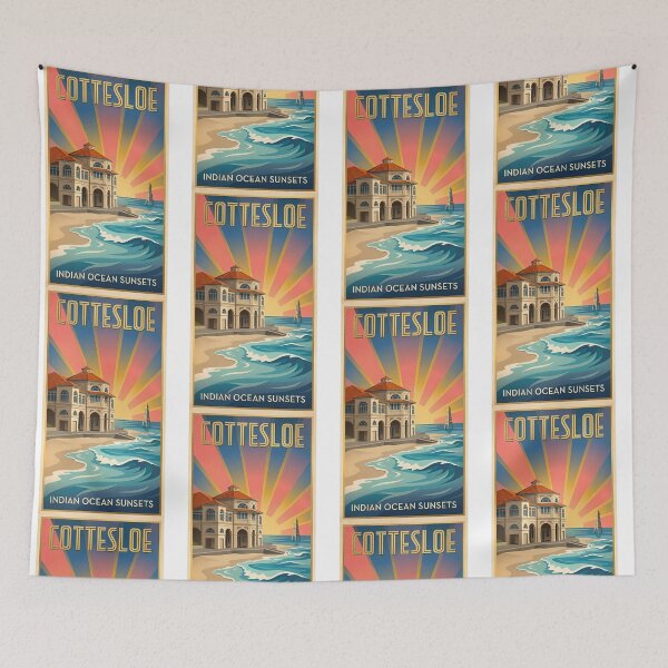 Item preview, Cottesloe Beach Indiana Tea House - Art Deco Sunset Art designed and sold by Digital Dreams Arts.