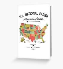 National Park Map Vintage T Shirt - All 59 National Parks Gifts T-shirt Men Women Kids Greeting Card