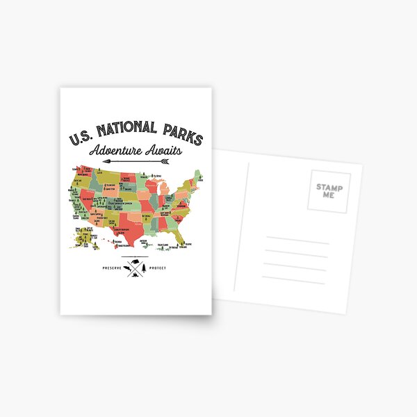 National Park Map Vintage T Shirt - All 59 National Parks Gifts T-shirt Men Women Kids Postcard
