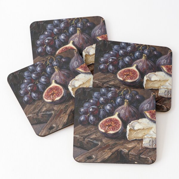 Item preview, The Midnight Banquet - Dark Moody Still Life Impasto Art A Sophisticated & Classy Gift for Wine Lovers, Foodies, and Art Collectors designed and sold by LoliDesignShop.