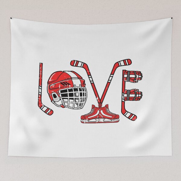 Item preview, Hockey Love Illustration Sports Gear Typography Valentine Style Design designed and sold by Altenpendinton.