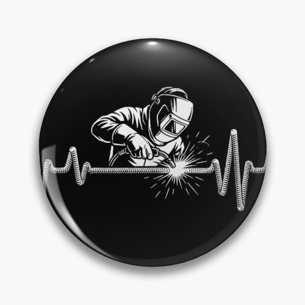 Item preview, Welder Heartbeat Illustration Blue Collar Pride Line Art Design designed and sold by Altenpendinton.