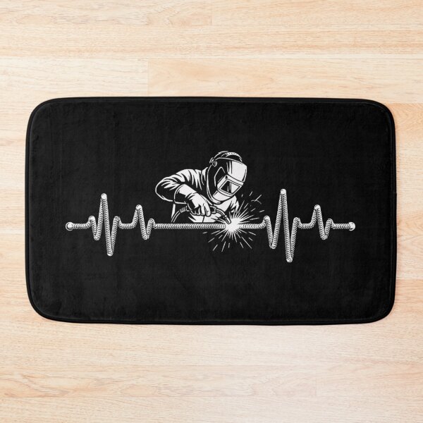 Item preview, Welder Heartbeat Illustration Blue Collar Pride Line Art Design designed and sold by Altenpendinton.