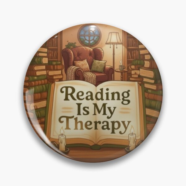 Item preview, Reading Is My Therapy – Cozy Book Lover Illustration designed and sold by Blaze & Trail Creative.
