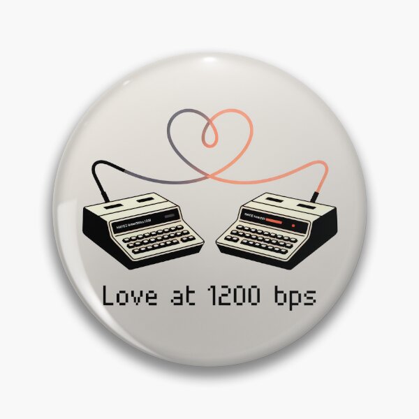 Item preview, Love at 1200 bps Retro Modem Dial-Up Connection Art designed and sold by SplashTastic.