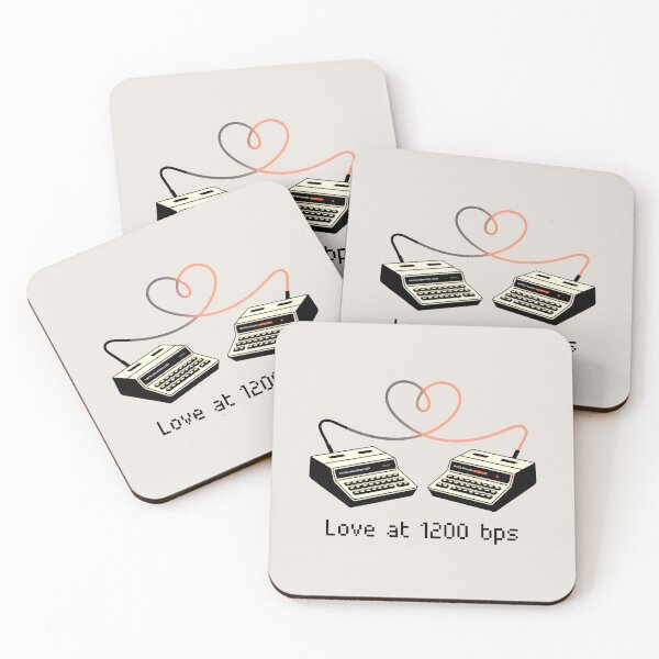 Item preview, Love at 1200 bps Retro Modem Dial-Up Connection Art designed and sold by SplashTastic.