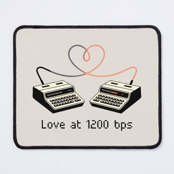 Item preview, Love at 1200 bps Retro Modem Dial-Up Connection Art designed and sold by SplashTastic.