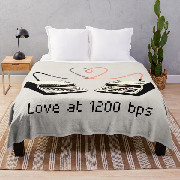 Item preview, Love at 1200 bps Retro Modem Dial-Up Connection Art designed and sold by SplashTastic.