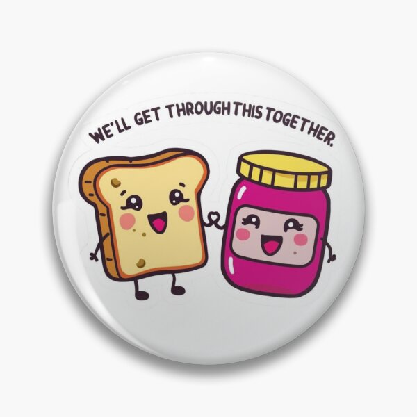Item preview, We'll Get Through This Together - Supportive Food Couple Mental Health Sticker designed and sold by The Silly Grumpy Society.