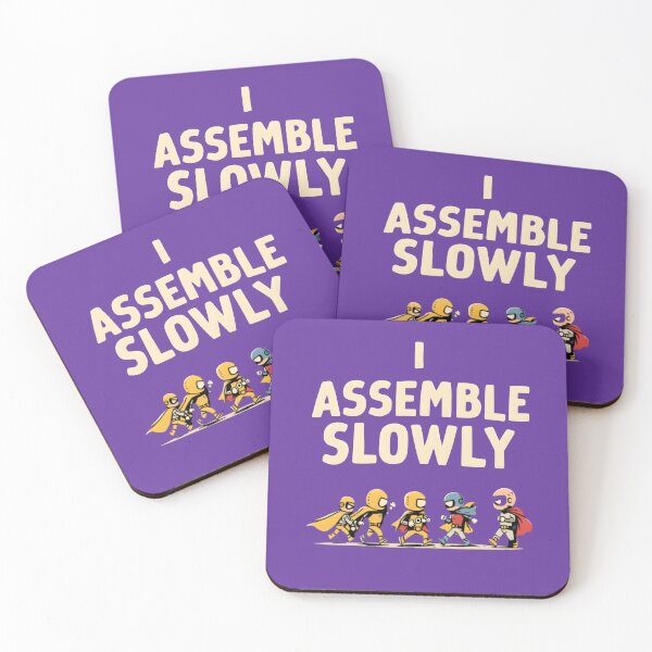 Item preview, I Assemble… Slowly – Funny Superhero Parody Quote Design designed and sold by gavinroyal.