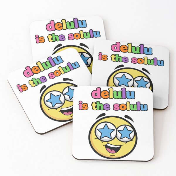 Item preview, Delulu Is The Solulu Funny Star Eyed Emoji Meme designed and sold by lowbatterydept.