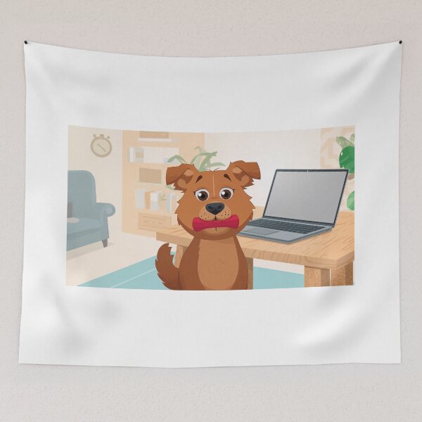 Item preview, Home Office Distraction, Dog Edition designed and sold by InkoraStudios.