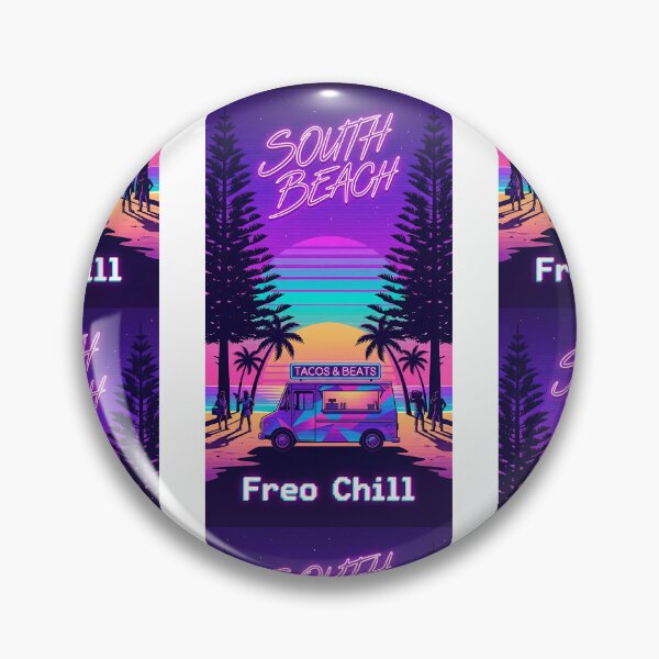 Item preview, South Beach Fremantle - Neon Synthwave Food Truck Art designed and sold by Digital Dreams Arts.