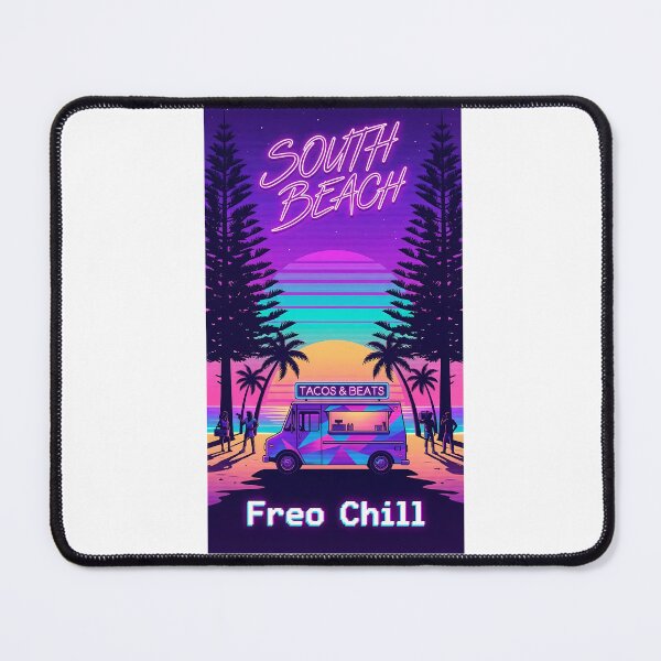 Item preview, South Beach Fremantle - Neon Synthwave Food Truck Art designed and sold by Digital Dreams Arts.