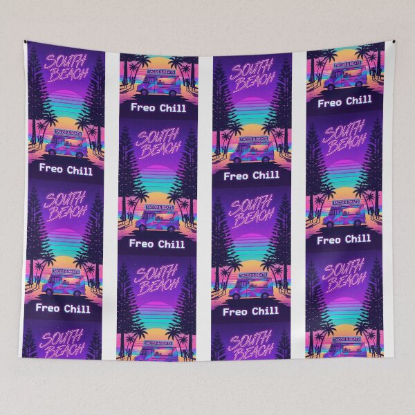 Item preview, South Beach Fremantle - Neon Synthwave Food Truck Art designed and sold by Digital Dreams Arts.