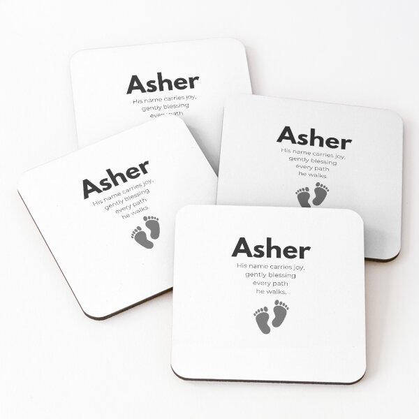 Item preview, Asher Name Meaning Joy Typography designed and sold by NeatMark.