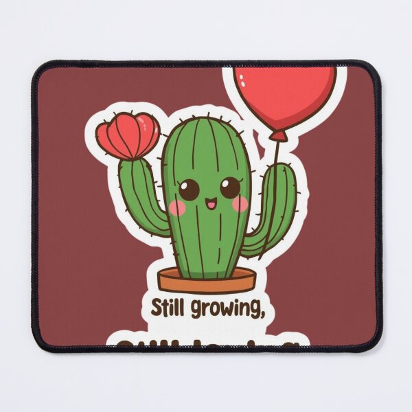 Item preview, Still Growing Still Loving - Cute Cactus Heart Mental Health Sticker designed and sold by The Silly Grumpy Society.