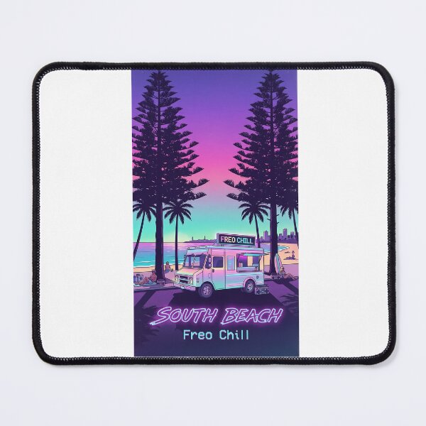 Item preview, South Freo Norfolk Pines - Vaporwave Beach Illustration designed and sold by Digital Dreams Arts.
