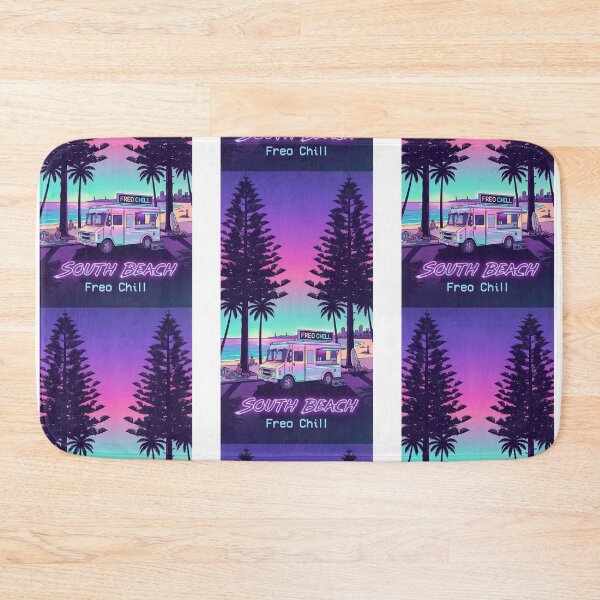 Item preview, South Freo Norfolk Pines - Vaporwave Beach Illustration designed and sold by Digital Dreams Arts.