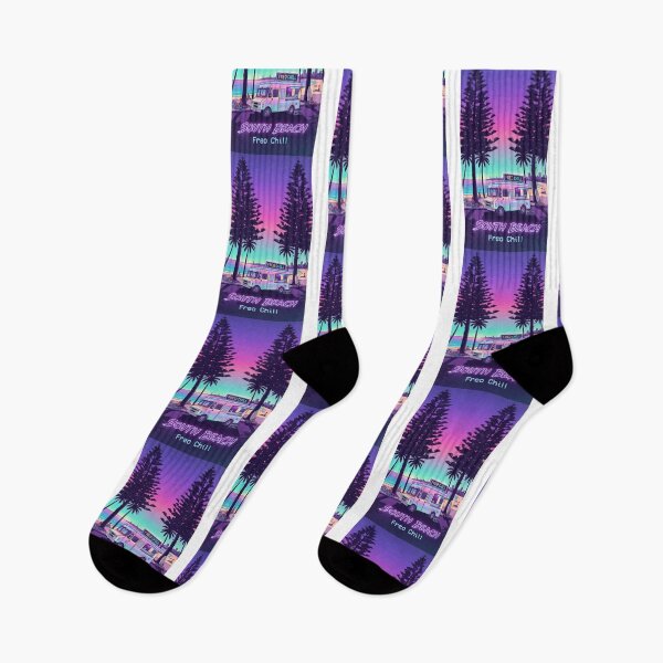 Item preview, South Freo Norfolk Pines - Vaporwave Beach Illustration designed and sold by Digital Dreams Arts.