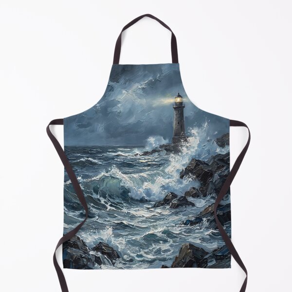 Item preview, The Eternal Sentinel - Stormy Lighthouse Impasto Art A Powerful & Dramatic Gift for Sea Lovers, Adventurers, and Home Decor designed and sold by LoliDesignShop.