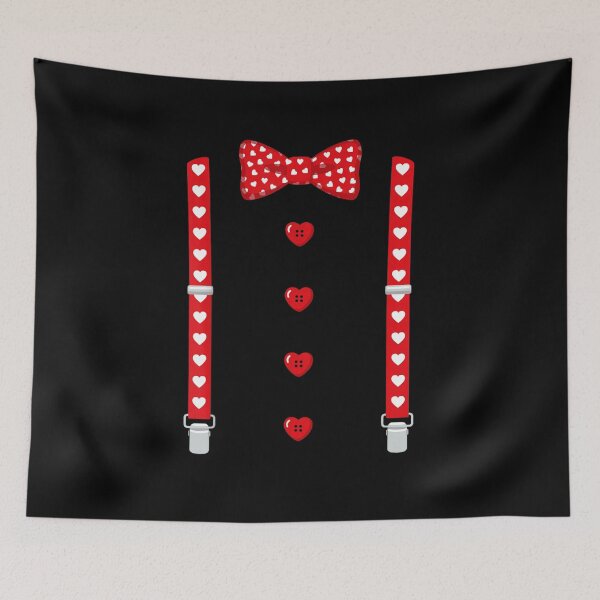 Item preview, Heart Pattern Suspenders Bowtie Valentines Costume Graphic Design designed and sold by LeonellDavy.