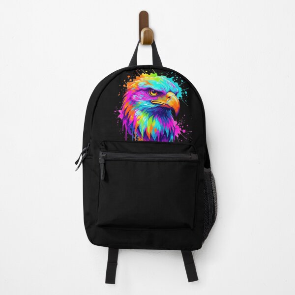 Item preview, Neon Psychedelic Glowing Colorful Eagle Portrait Art designed and sold by ExploreAura Studio.