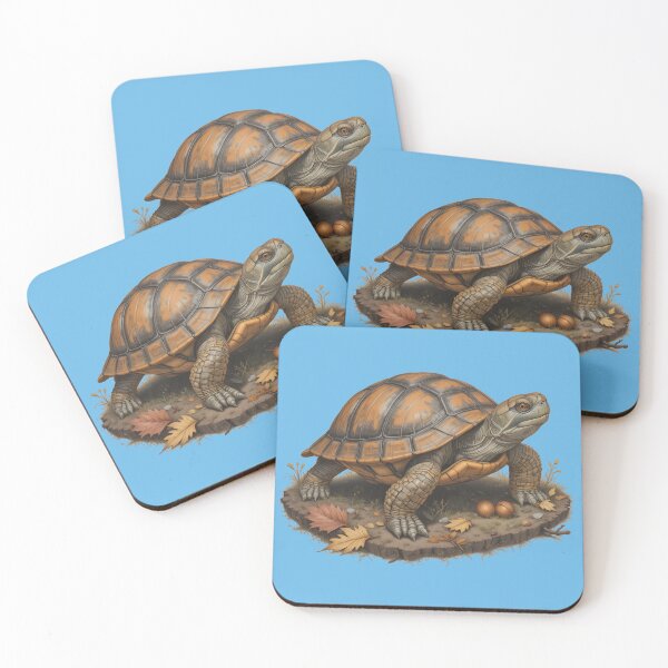 Item preview, Realistic Eastern Box Turtle Art | Autumn Forest Wildlife | Colored Pencil Illustration designed and sold by BloomStudio1.