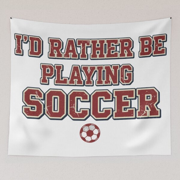 Item preview, I'd Rather Be Playing Soccer – Vintage Soccer Typography Quote designed and sold by HappySproutArt.